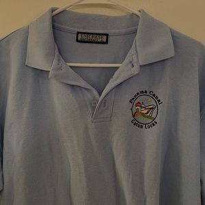 Panama Canal Polo Shirt Light Blue XL 65% cotton